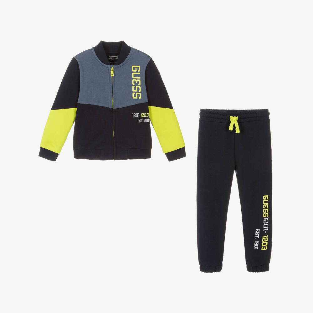 Guess-Boys Navy Zip-Up Tracksuit | Childrensalon Outlet