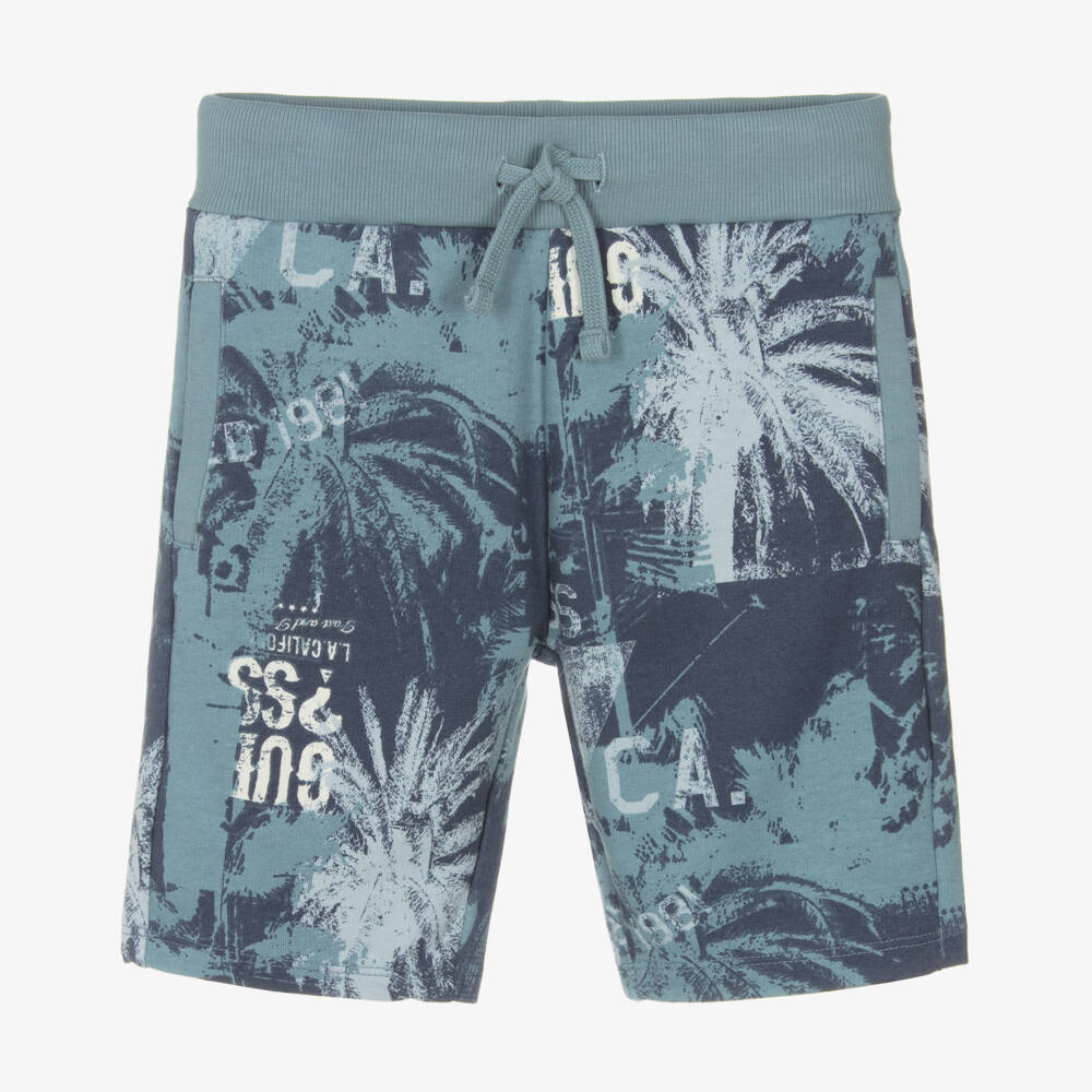 Guess-Boys Oceanic Cotton Palm Shorts | Childrensalon Outlet