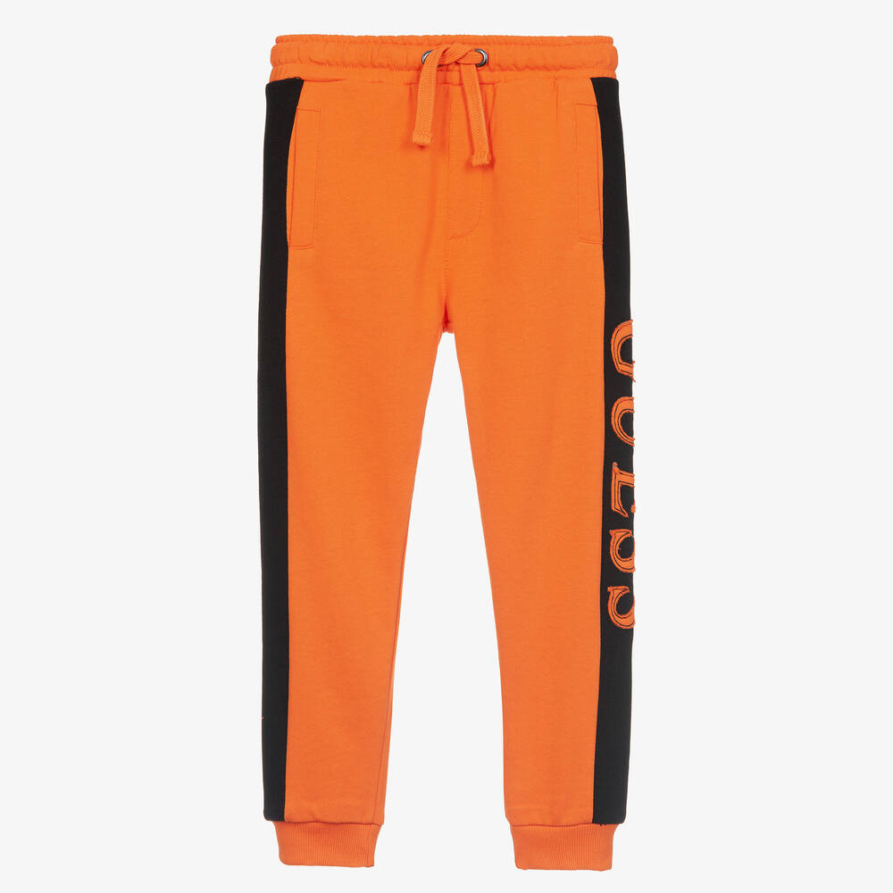 Guess - Boys Orange Cotton Logo Joggers | Childrensalon