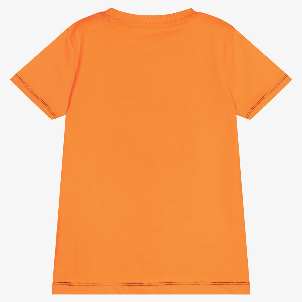 Guess-Boys Orange Cotton Logo T-Shirt | Childrensalon Outlet