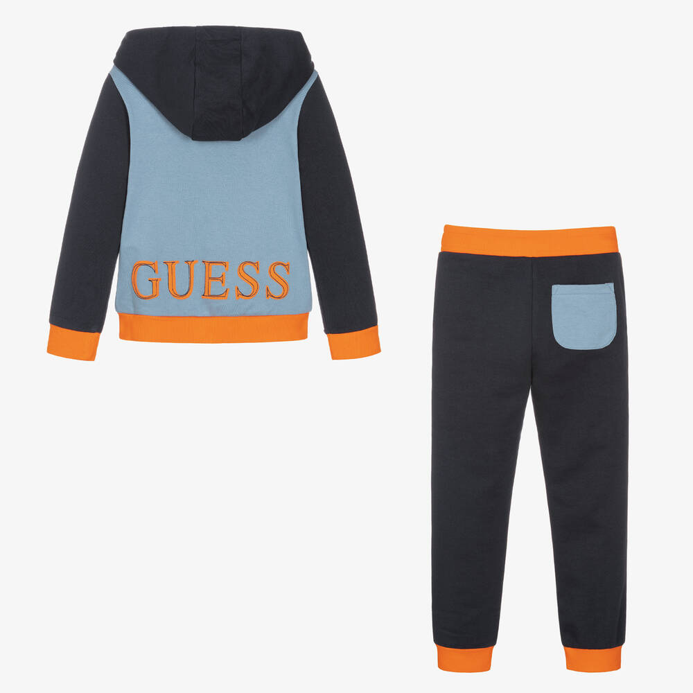 Guess-Boys Pale & Navy Blue Logo Tracksuit | Childrensalon Outlet