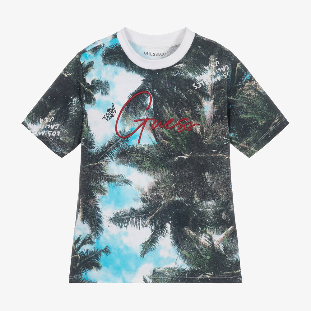 Guess - Boys Palm Tree Cotton Logo T-Shirt | Childrensalon