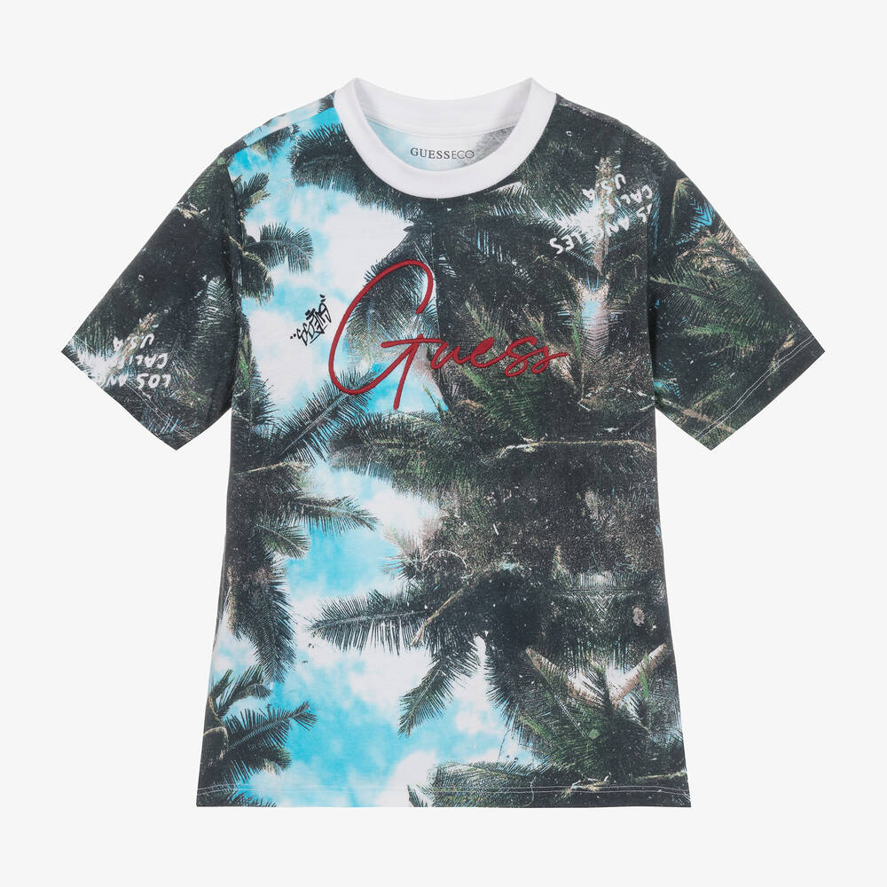 Guess - Baumwoll-T-Shirt mit Palmen | Childrensalon