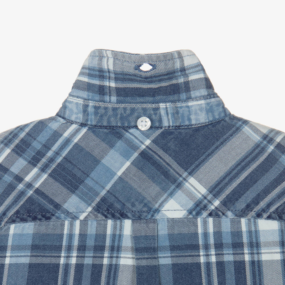 Guess-Boys Plaid Cotton Twill Shirt | Childrensalon Outlet