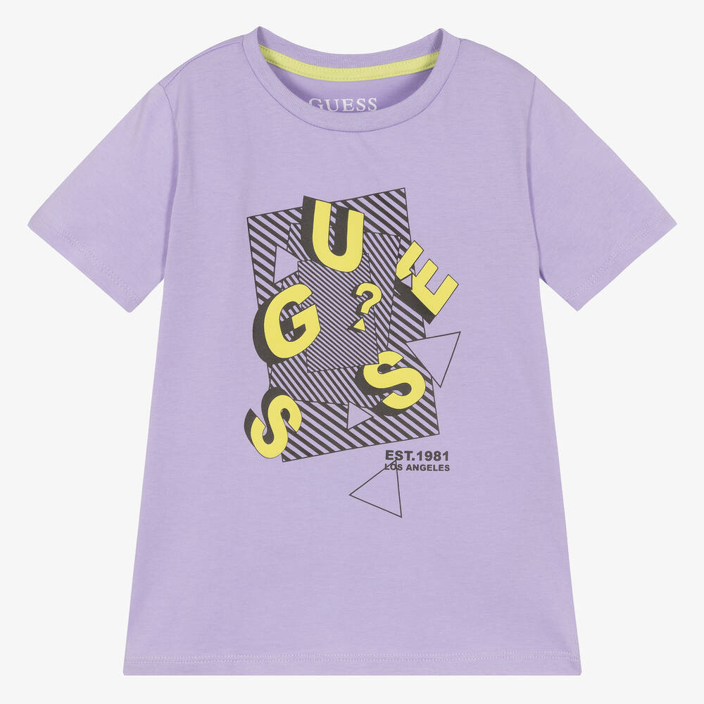 Guess - Violettes Baumwoll-T-Shirt | Childrensalon