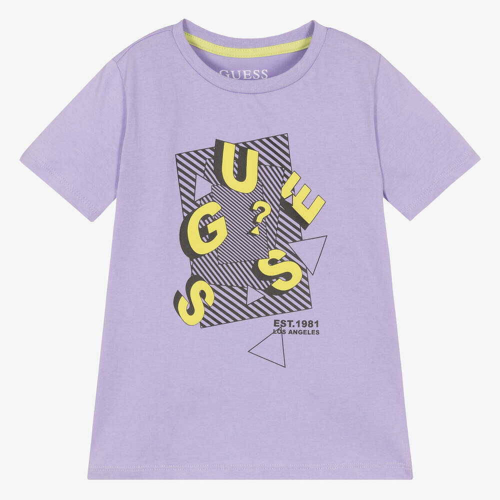 Guess t shirt purple sales