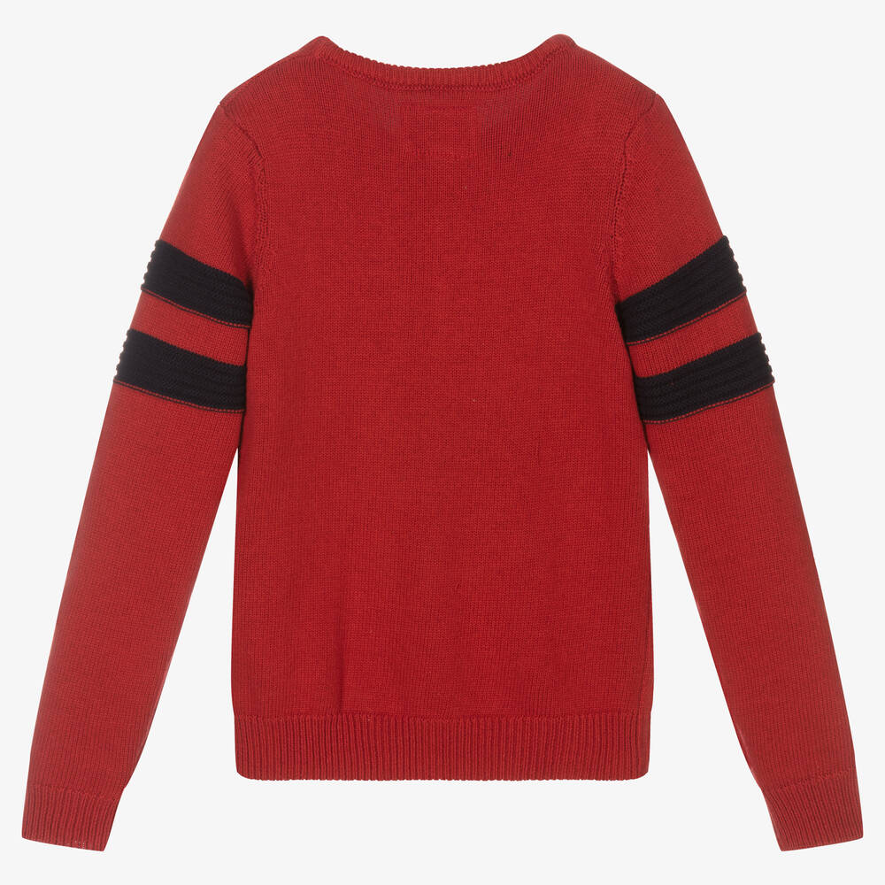 Guess-Boys Red Cotton Sweater | Childrensalon Outlet