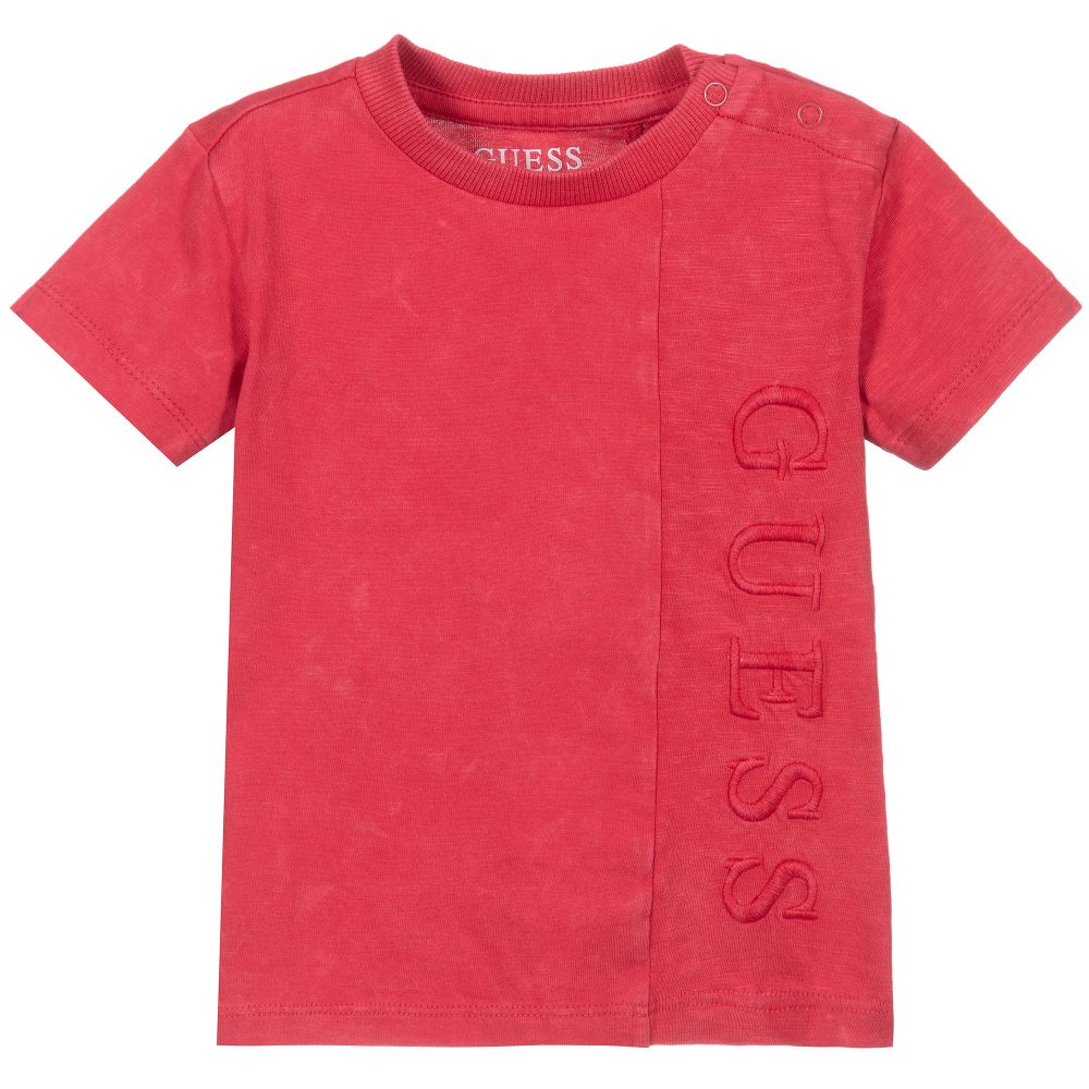 Guess - Boys Red Logo T-Shirt | Childrensalon