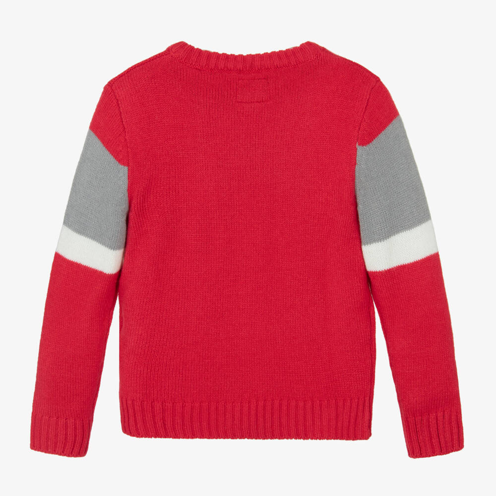 Guess-Boys Red Striped Knit Sweater | Childrensalon Outlet