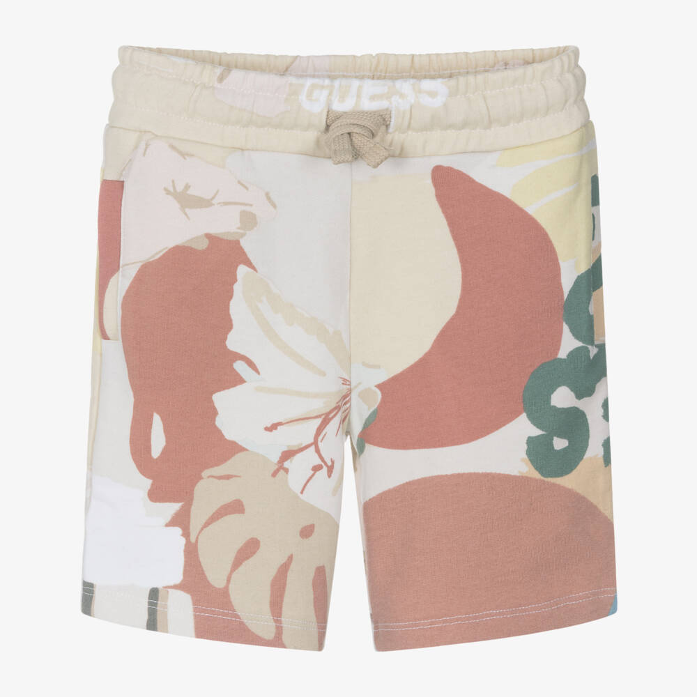 Guess-Boys Sand-Hued Cotton Adventure Shorts | Childrensalon Outlet