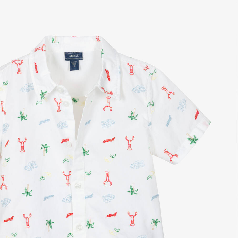 Guess-Boys Shirt - White | Childrensalon Outlet