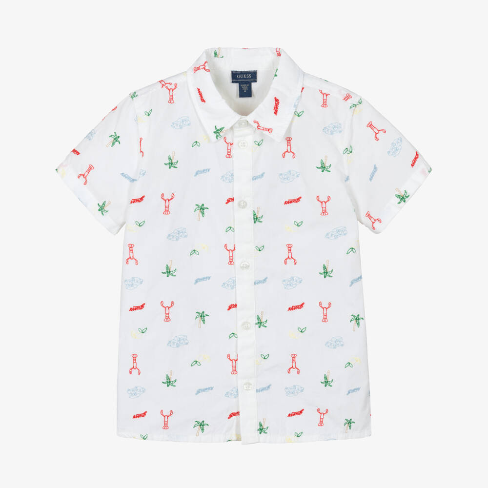 Guess-Boys Shirt - White | Childrensalon Outlet