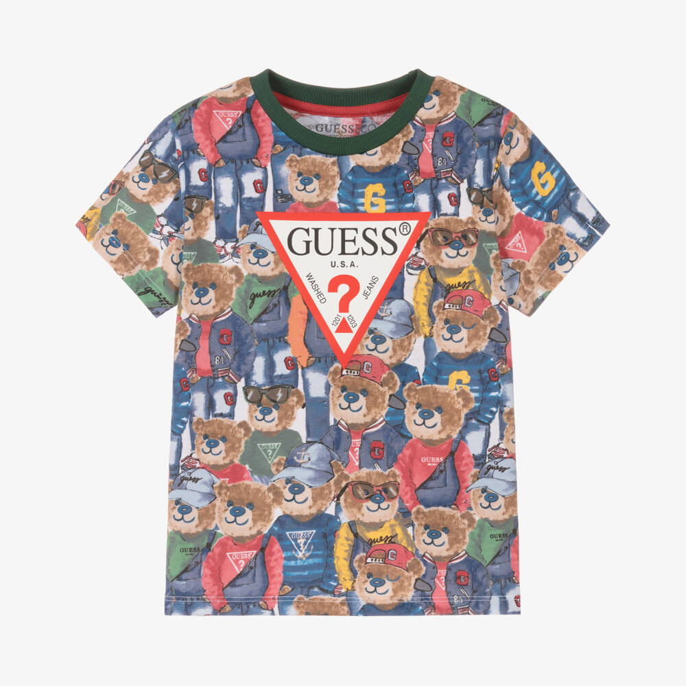 Guess-Boys Sky Blue Teddy Tee | Childrensalon Outlet