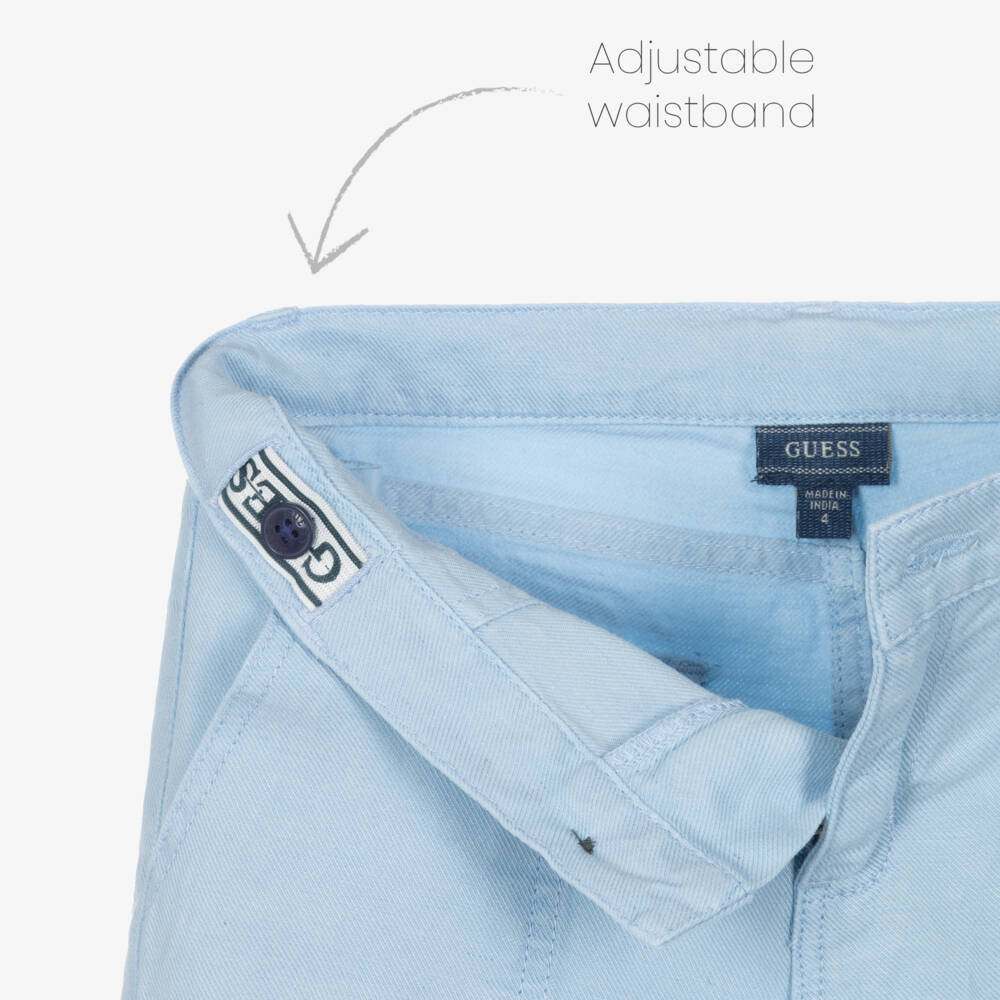 Guess-Boys Sky-Hued Lyocell Summer Shorts | Childrensalon Outlet