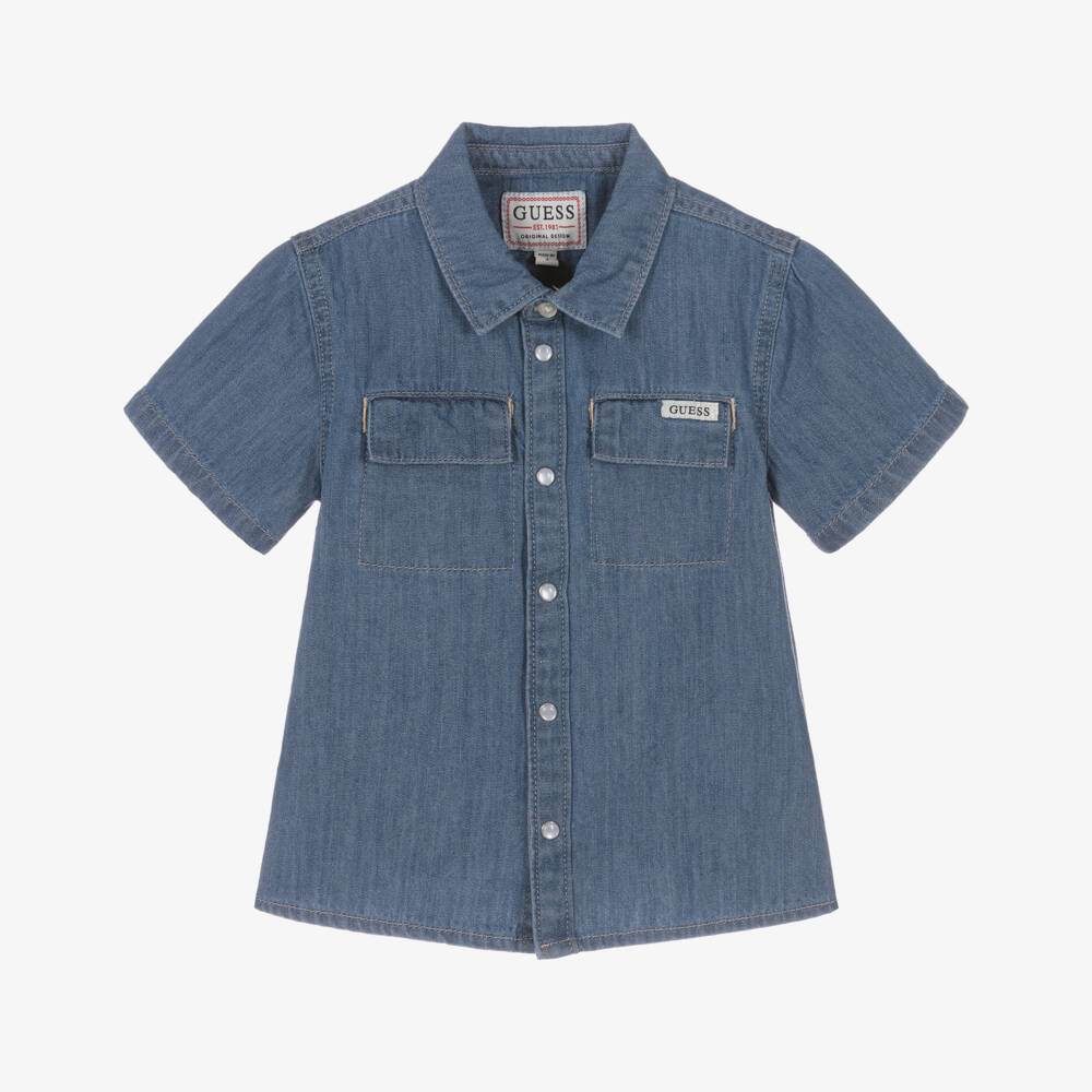Guess-قميص دنيم أزرق ناعم للأولاد | Childrensalon Outlet