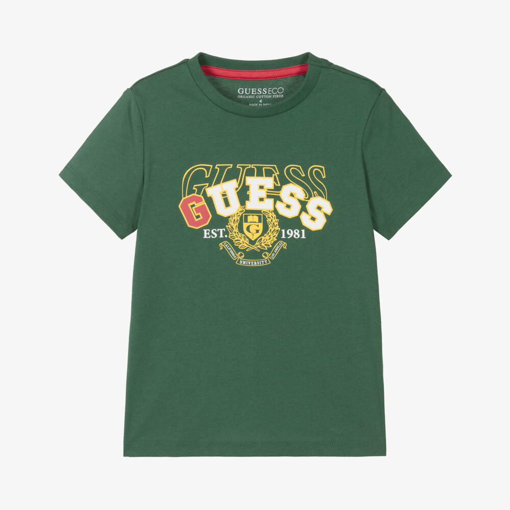 Guess-Boys Soft Cotton Green Tee | Childrensalon Outlet