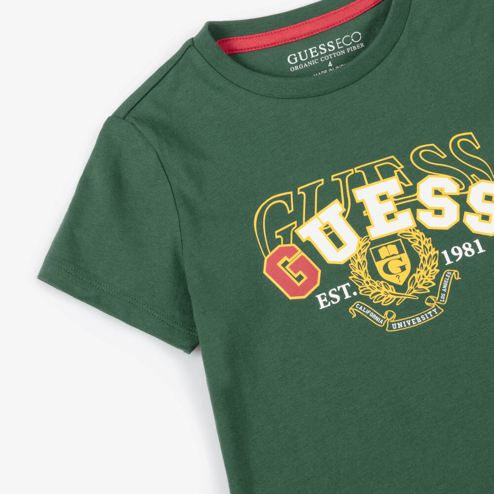 Guess-Boys Soft Cotton Green Tee | Childrensalon Outlet