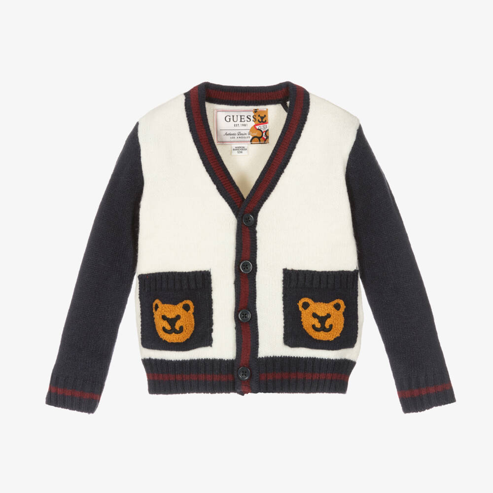 Guess-Boys Soft Knit Blue Cardigan | Childrensalon Outlet