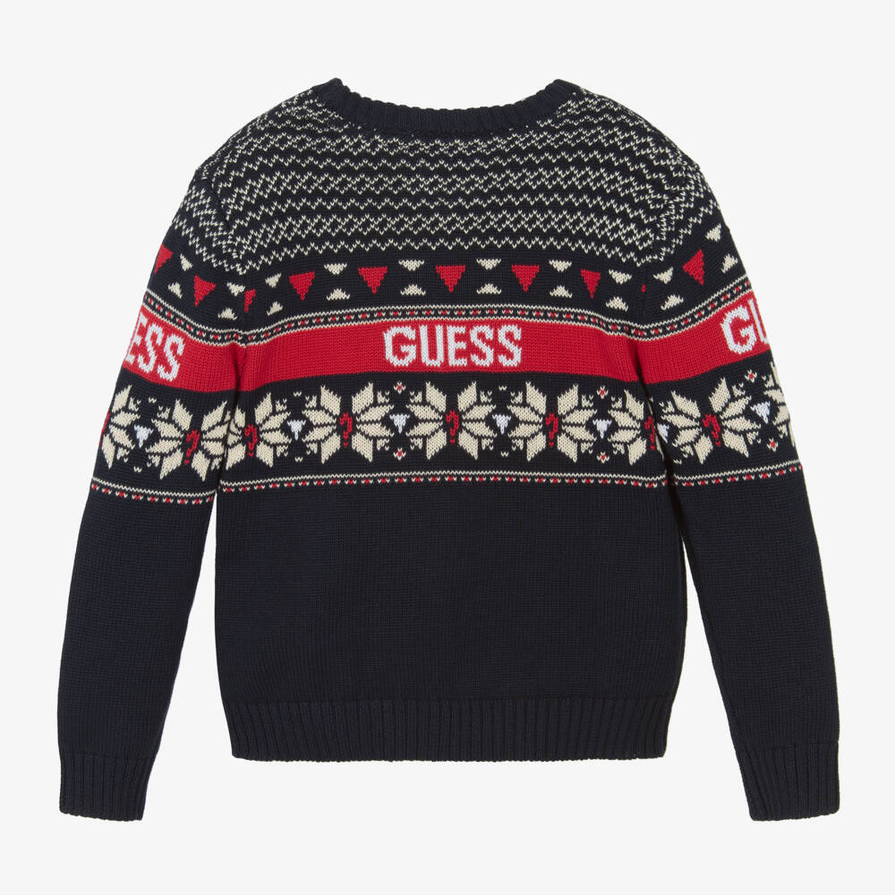 Guess-Boys Soft Navy Knitted Jumper | Childrensalon Outlet