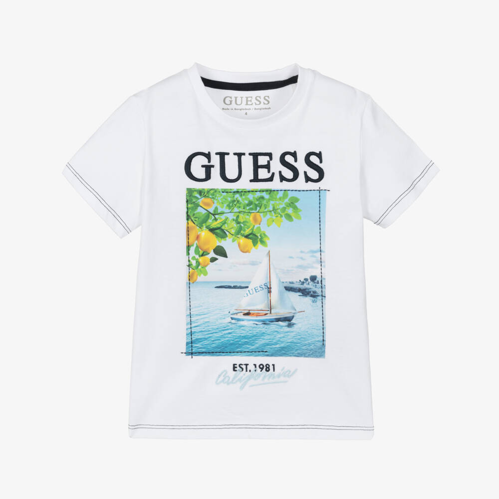 Guess-Boys T-shirt - Amalfi White | Childrensalon Outlet