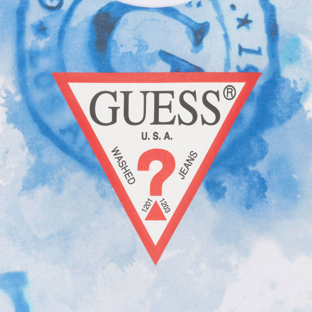 Guess-Boys T-shirt - Blue Print | Childrensalon Outlet
