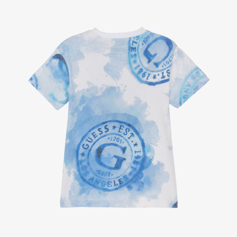 Guess-Boys T-shirt - Blue Print | Childrensalon Outlet