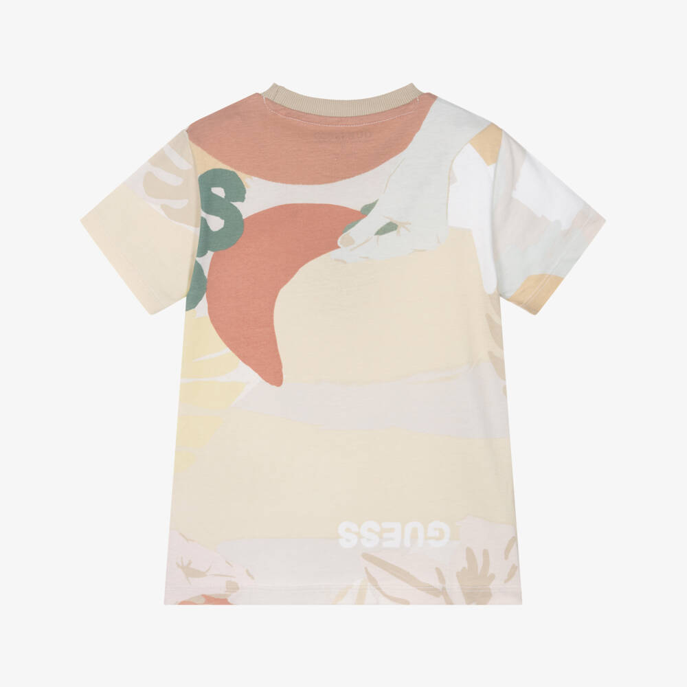 Guess-Boys Tropical Sand Cotton Tee | Childrensalon Outlet