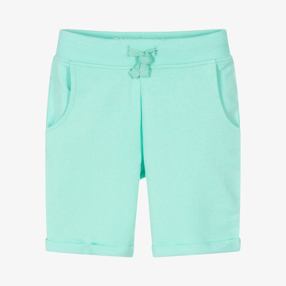 Guess - Boys Turquoise Blue Cotton Shorts | Childrensalon