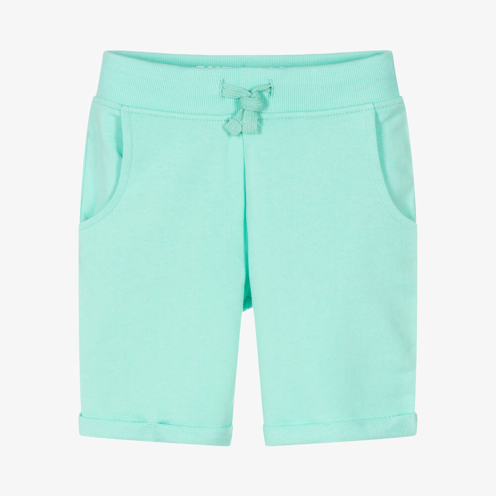 Guess-Boys Turquoise Blue Cotton Shorts | Childrensalon Outlet