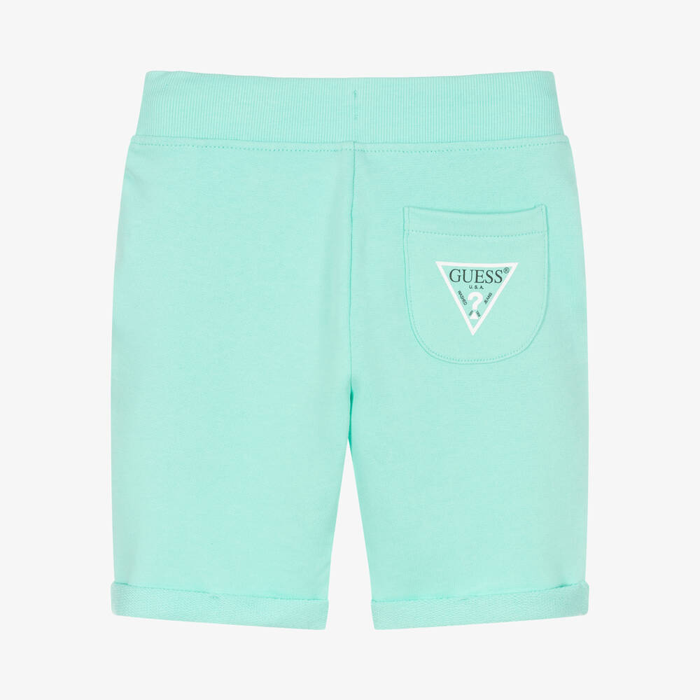 Guess-Boys Turquoise Blue Cotton Shorts | Childrensalon Outlet