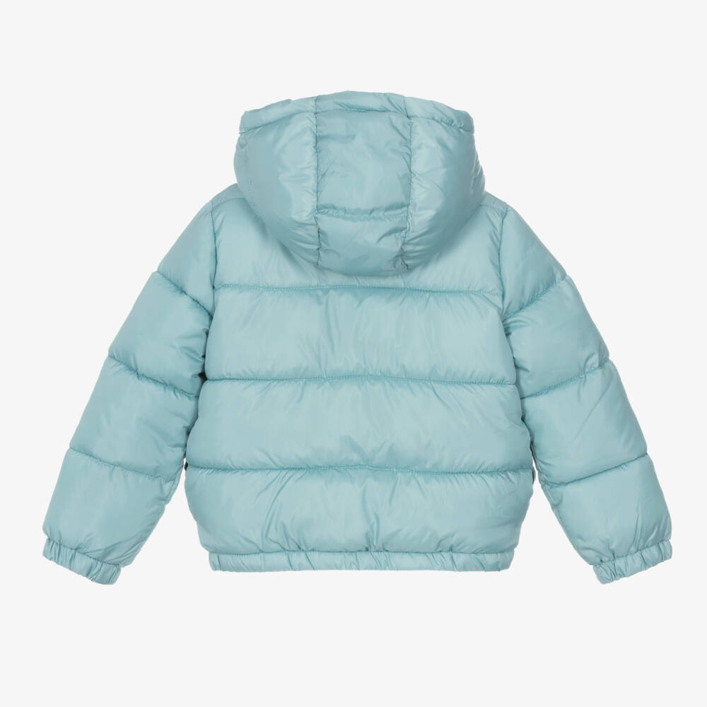 Guess-Boys Turquoise Hooded Puffer Coat | Childrensalon Outlet