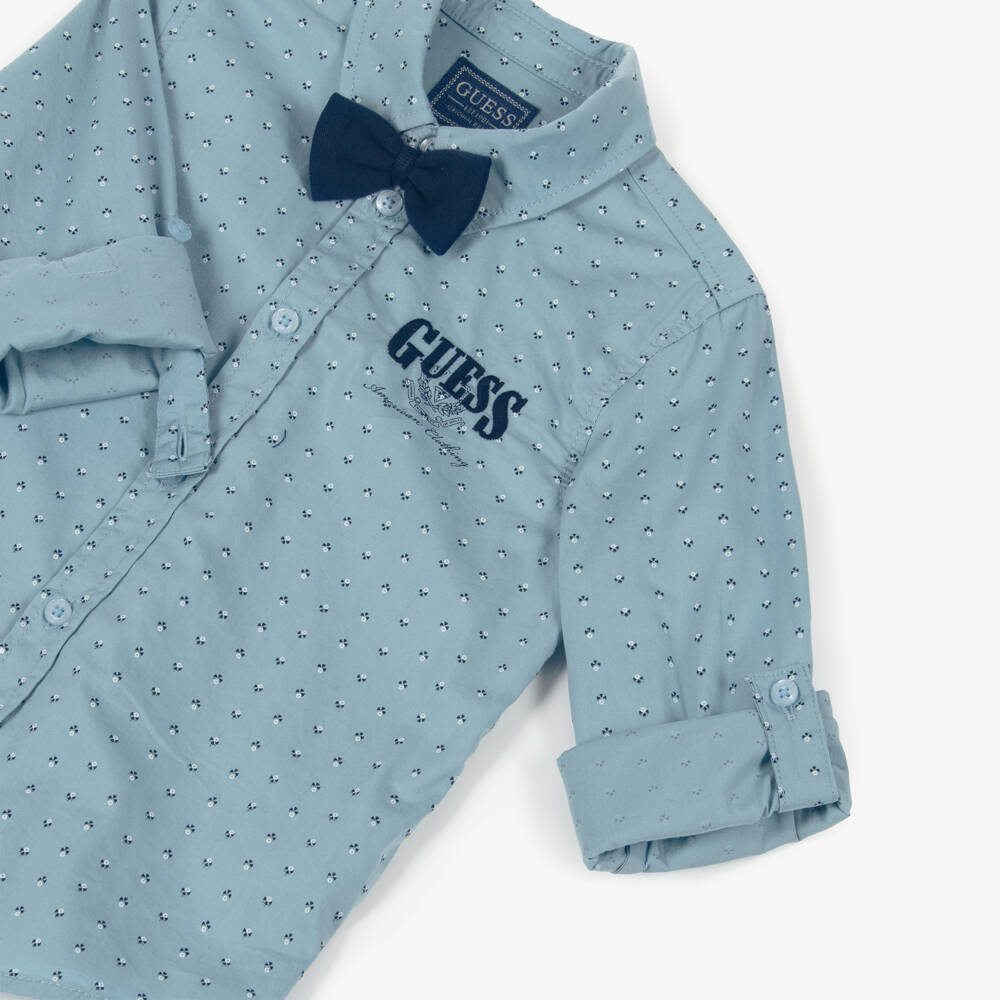 Guess-Boys Two-Tone Blue Waistcotton Suit | Childrensalon Outlet
