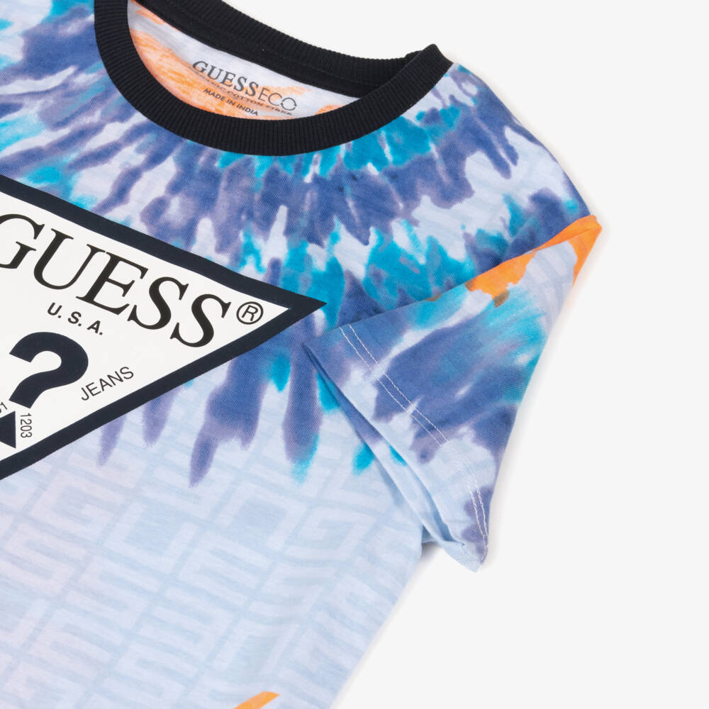 Guess-Boys Vibrant Blue Cotton Tee | Childrensalon Outlet