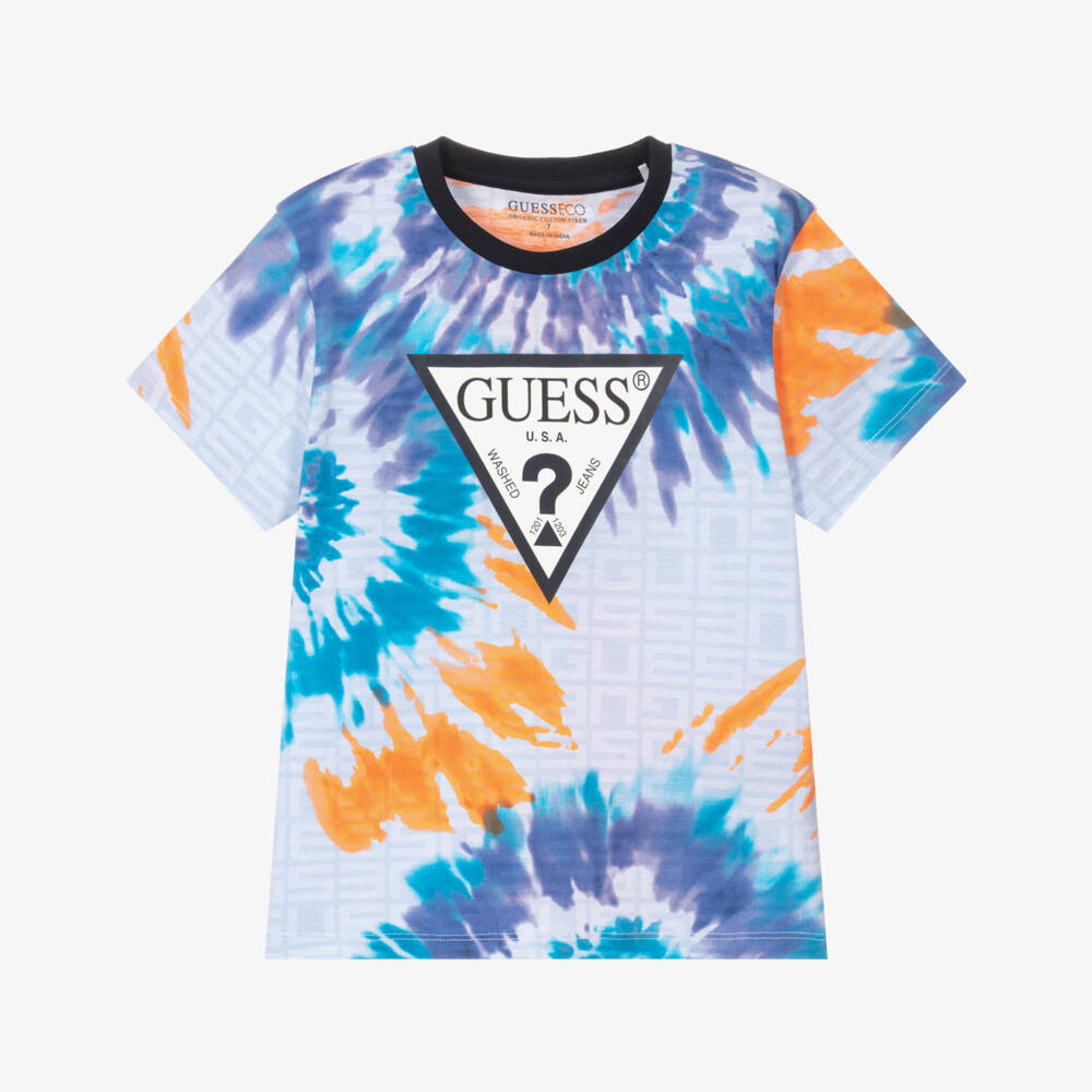 Guess-Boys Vibrant Blue Cotton Tee | Childrensalon Outlet