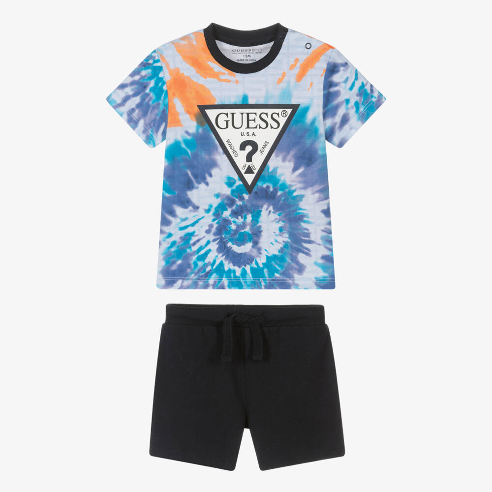 Guess-Boys Vibrant Blue Tie-Dye Set | Childrensalon Outlet