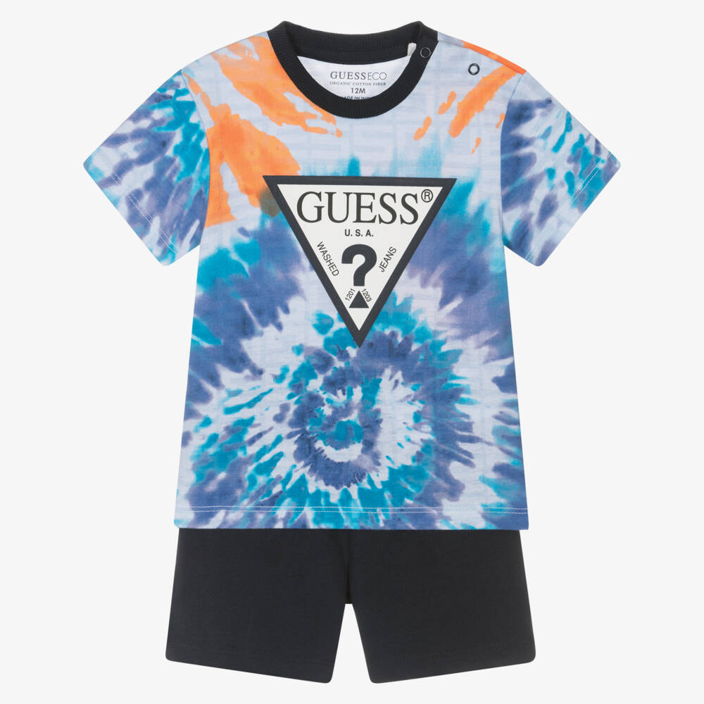 Guess-Boys Vibrant Blue Tie-Dye Set | Childrensalon Outlet