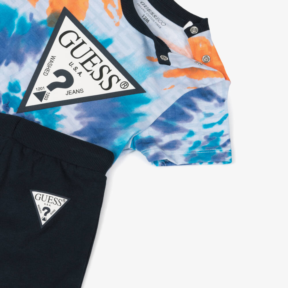 Guess-Boys Vibrant Blue Tie-Dye Set | Childrensalon Outlet
