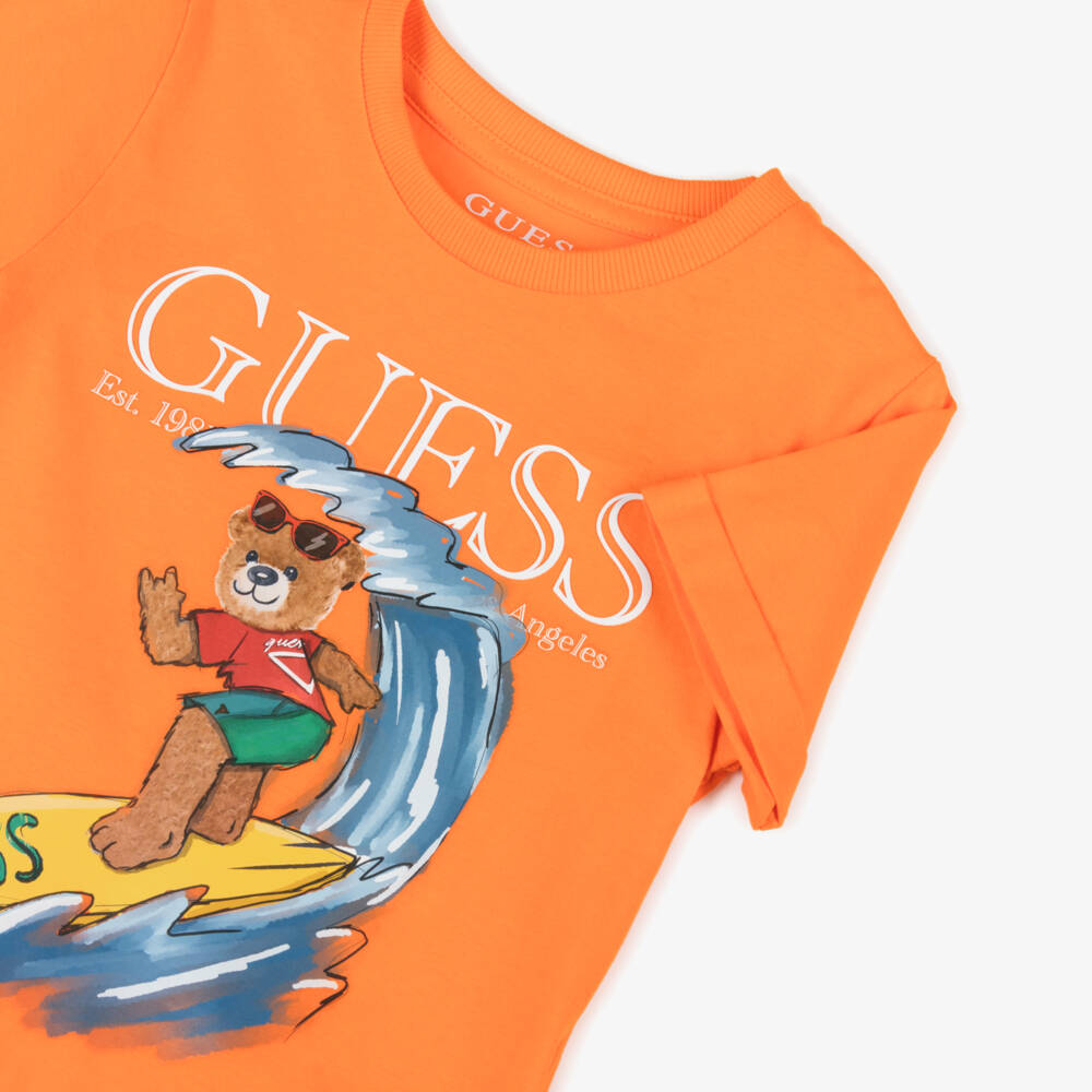Guess-Boys Vibrant Cotton Bear Tee | Childrensalon Outlet
