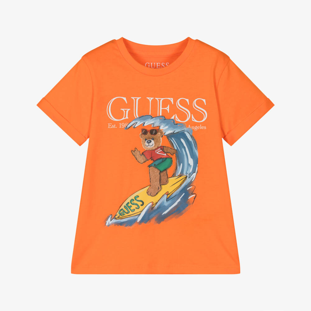 Guess-Boys Vibrant Cotton Bear Tee | Childrensalon Outlet