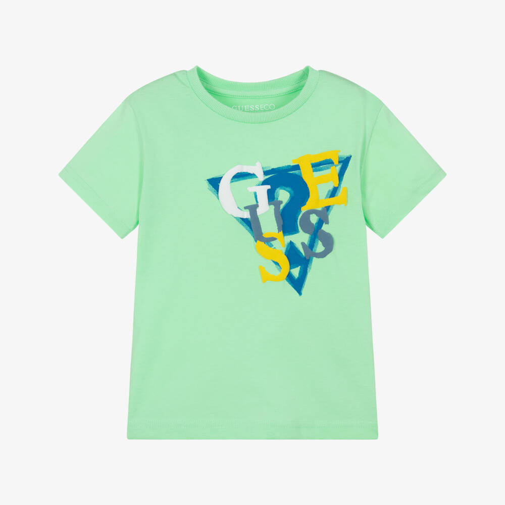 Guess-Boys Vibrant Cotton Emblem Tee | Childrensalon Outlet