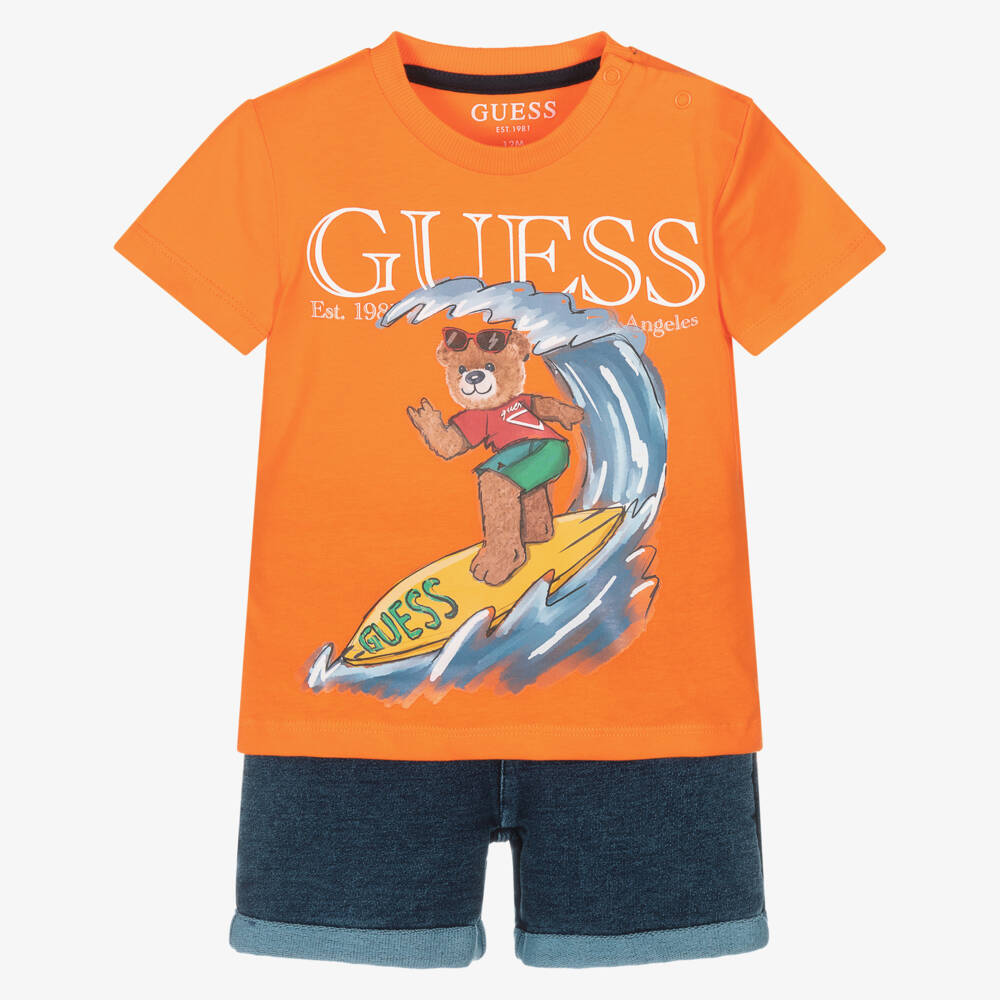 Guess-Boys Vibrant Cotton Shorts Ensemble | Childrensalon Outlet