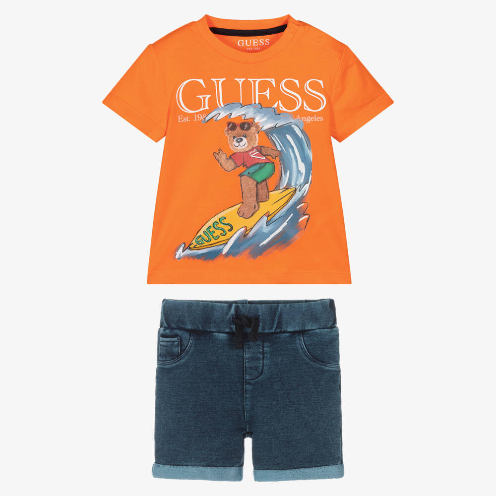 Guess-Boys Vibrant Cotton Shorts Ensemble | Childrensalon Outlet