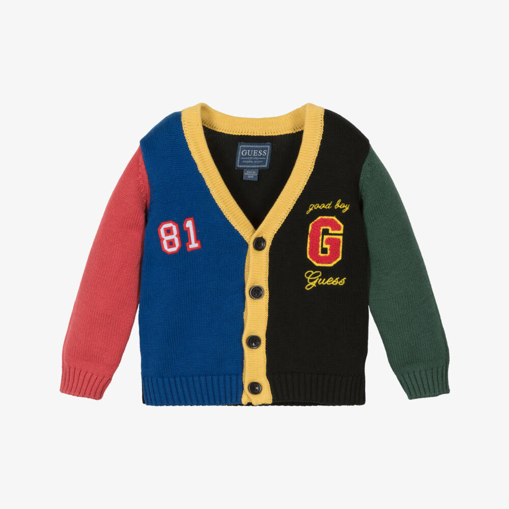Guess-Boys Vibrant Knit Cotton Cardigan | Childrensalon Outlet
