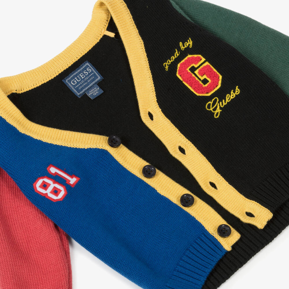 Guess-Boys Vibrant Knit Cotton Cardigan | Childrensalon Outlet