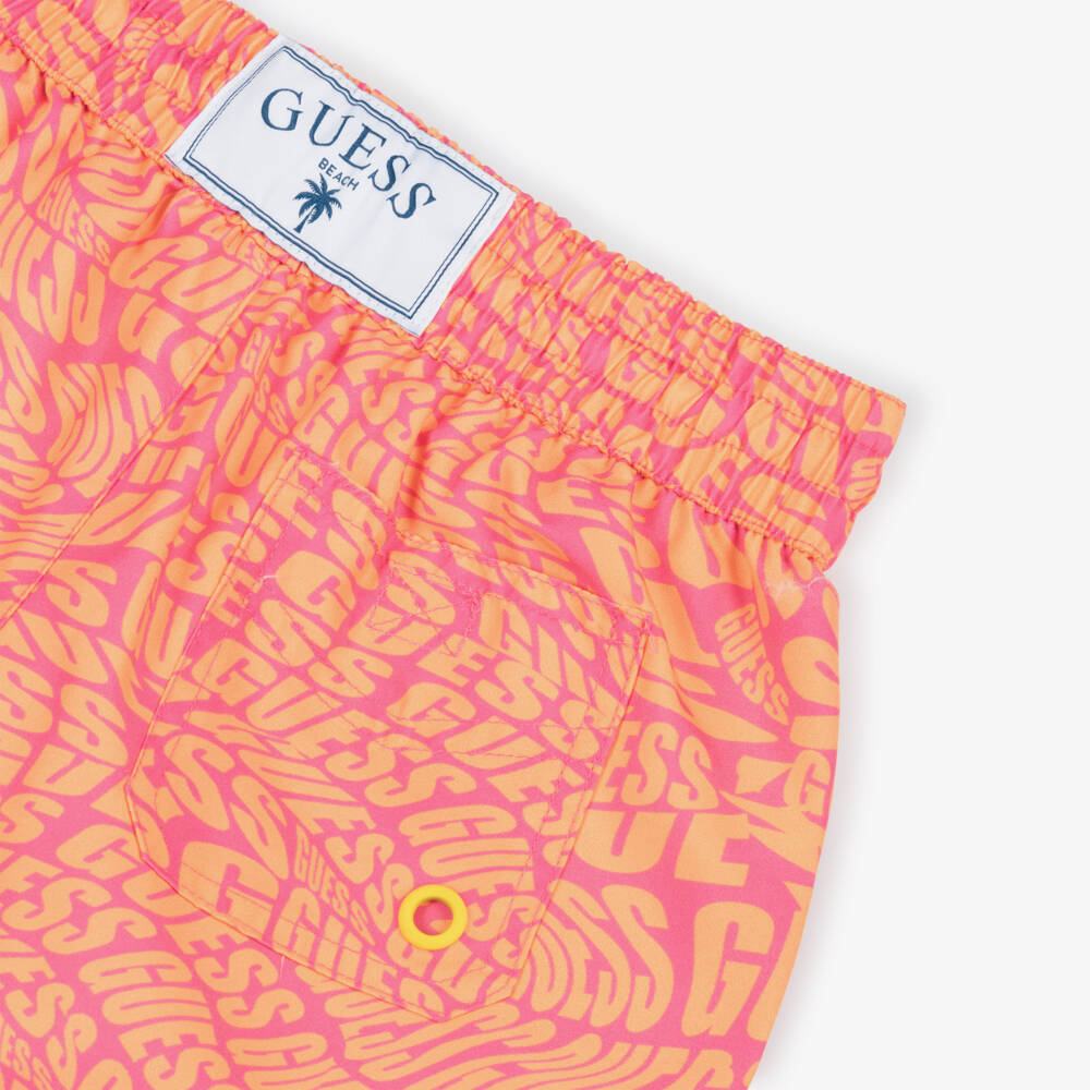 Guess-Boys Vibrant Logo Swim Trunks | Childrensalon Outlet