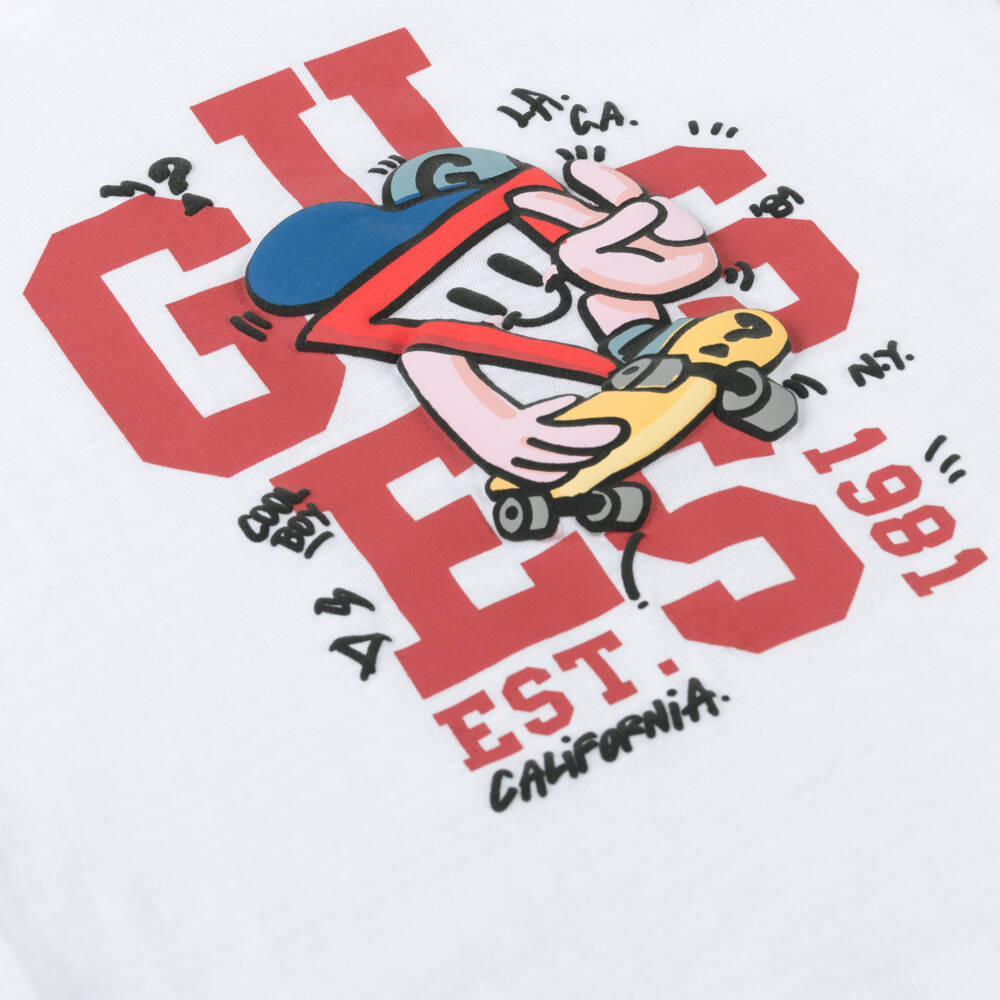 Guess-Boys Vibrant Red Raglan Tee | Childrensalon Outlet