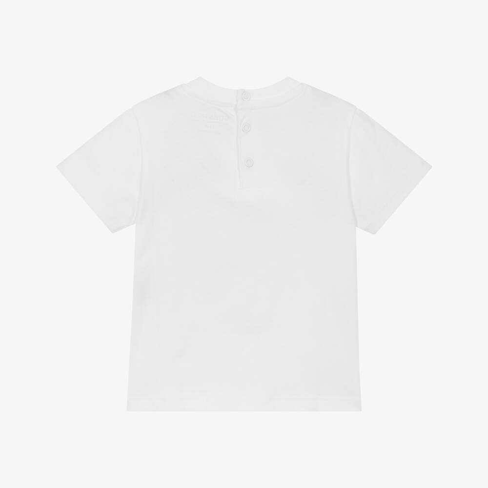 Guess-Boys White Cotton Beach Tee | Childrensalon Outlet