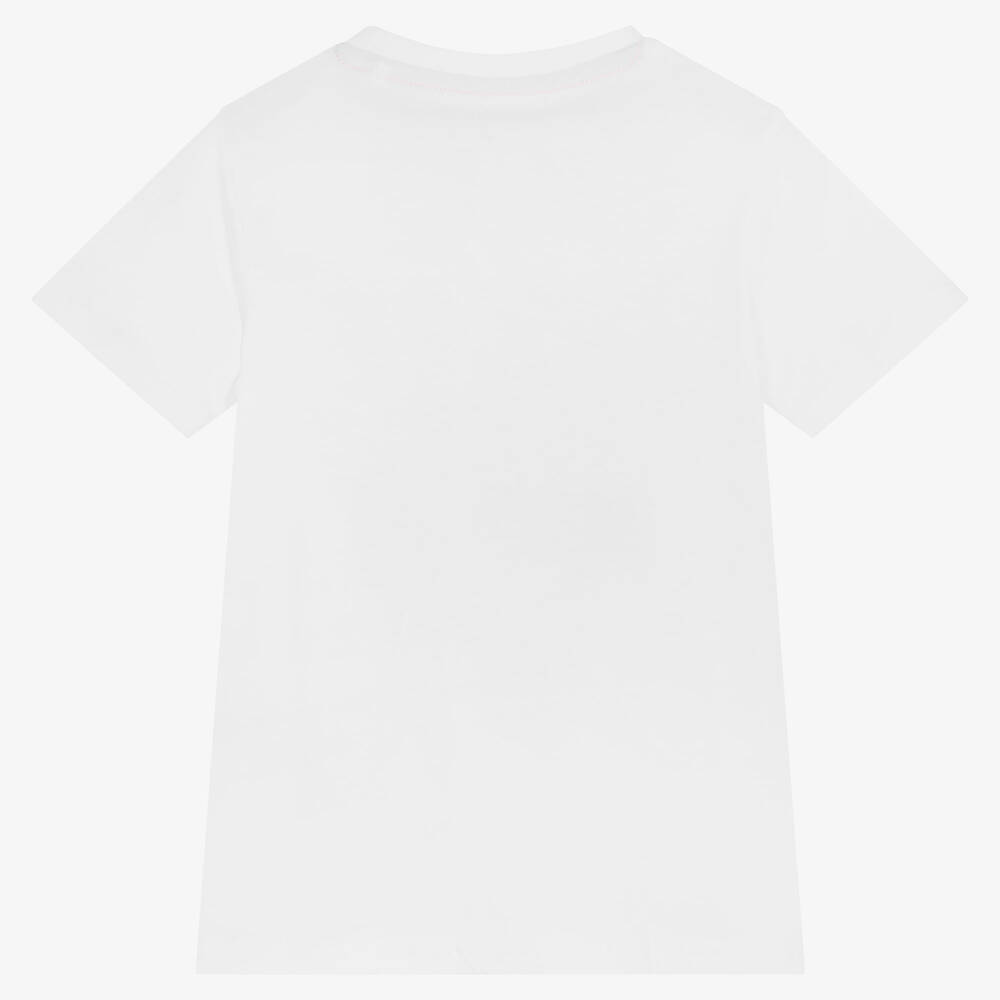 Guess-Boys White Cotton Logo T-Shirt | Childrensalon Outlet