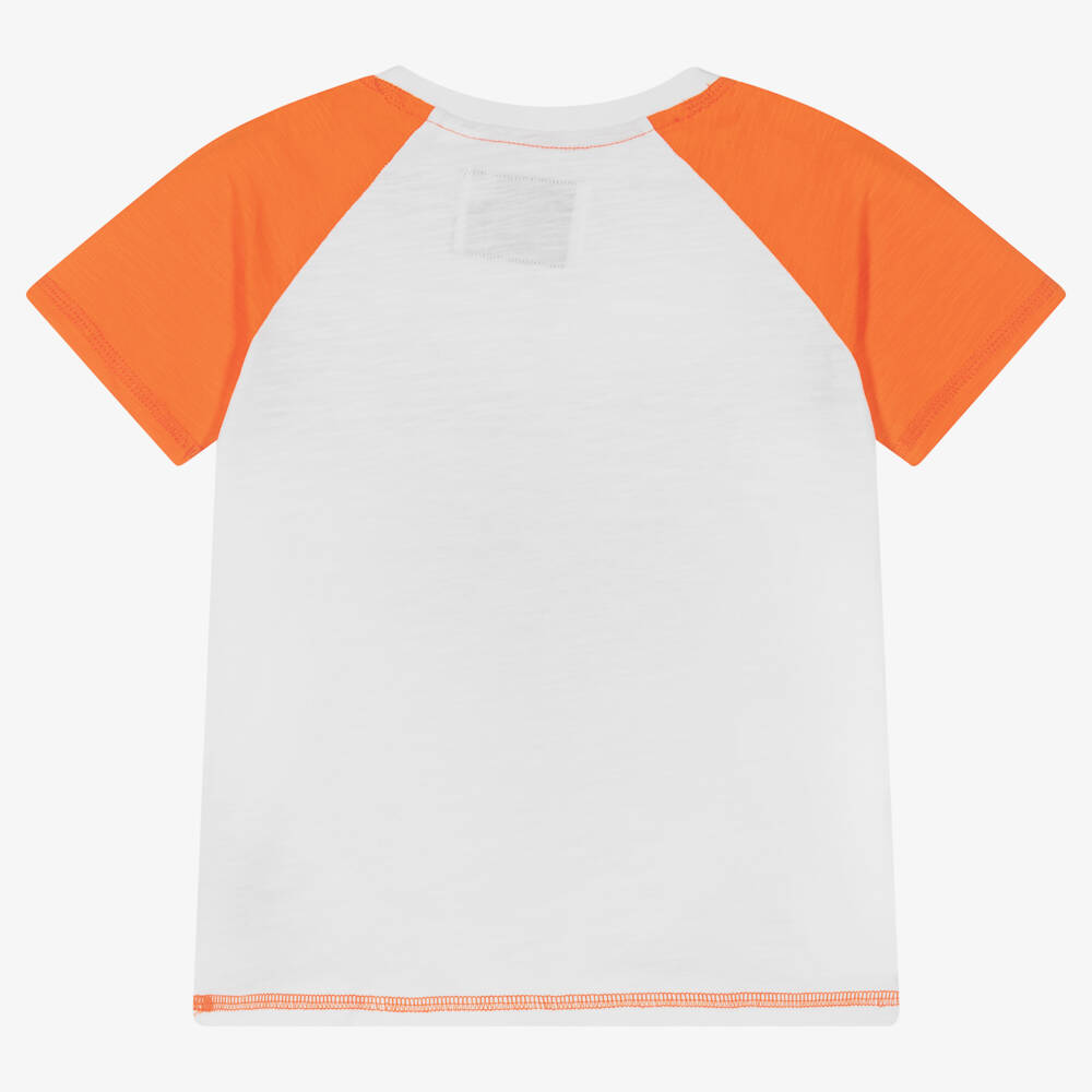 Guess-Boys White Cotton Teddy Bear T-Shirt | Childrensalon Outlet