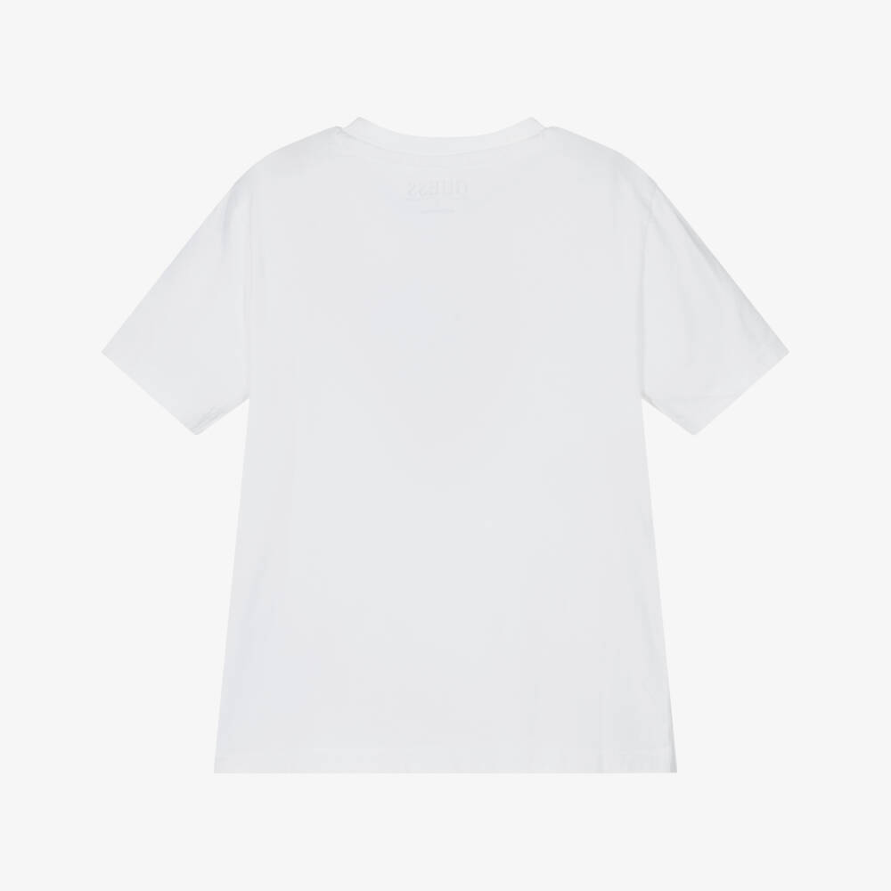 Guess-Boys White Denim-Inspired Tee | Childrensalon Outlet